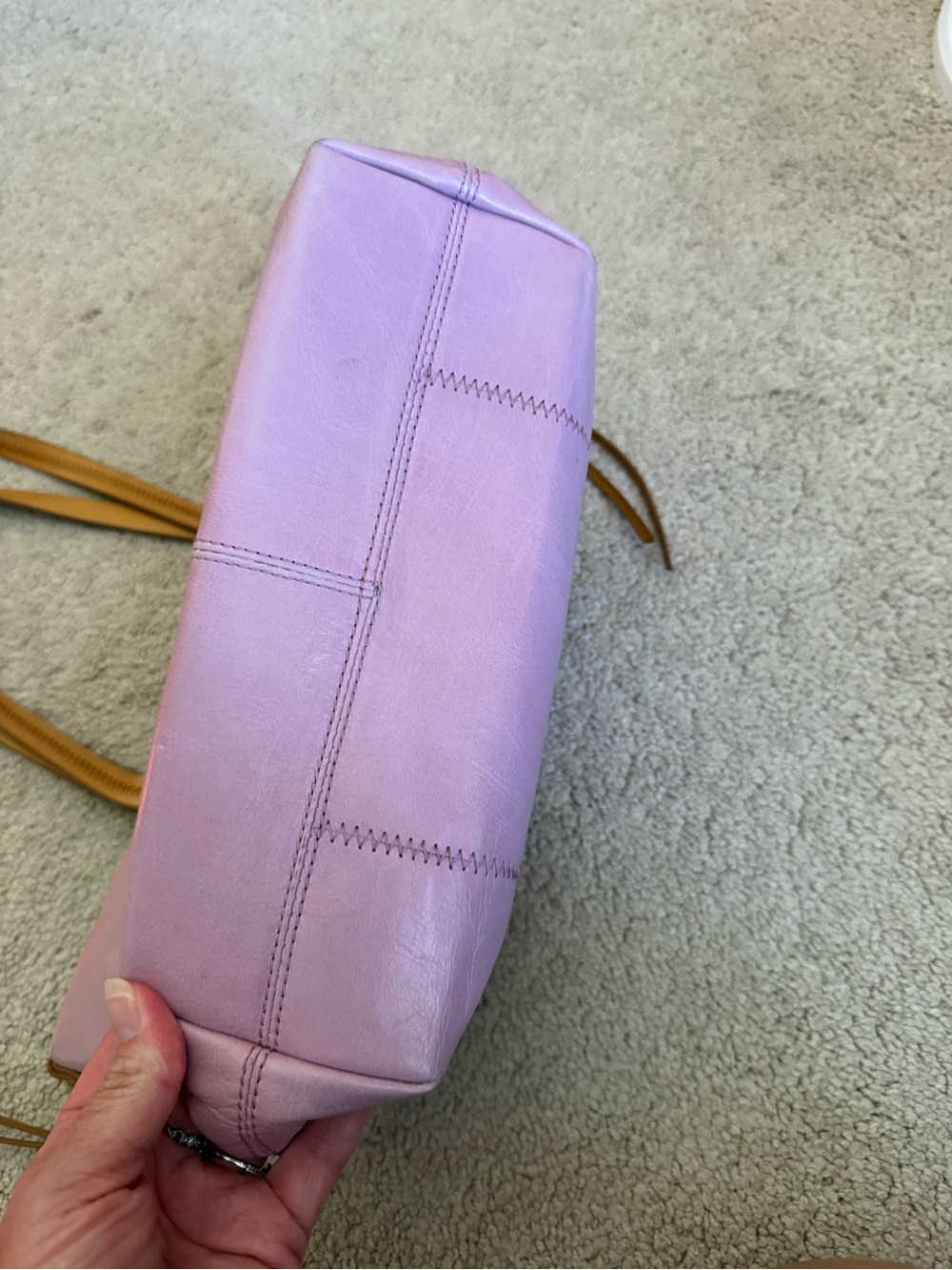 Hobo Cicely Pink Leather Tote Bag with Tan Handles - Picture 3 of 4